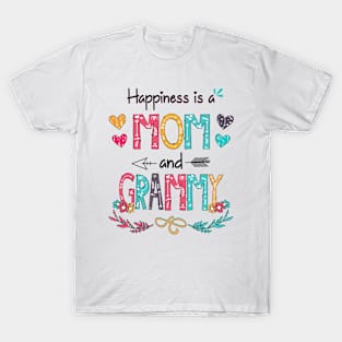 Happiness Is A Mom And Grammy Wildflower Happy Mother's Day T-Shirt